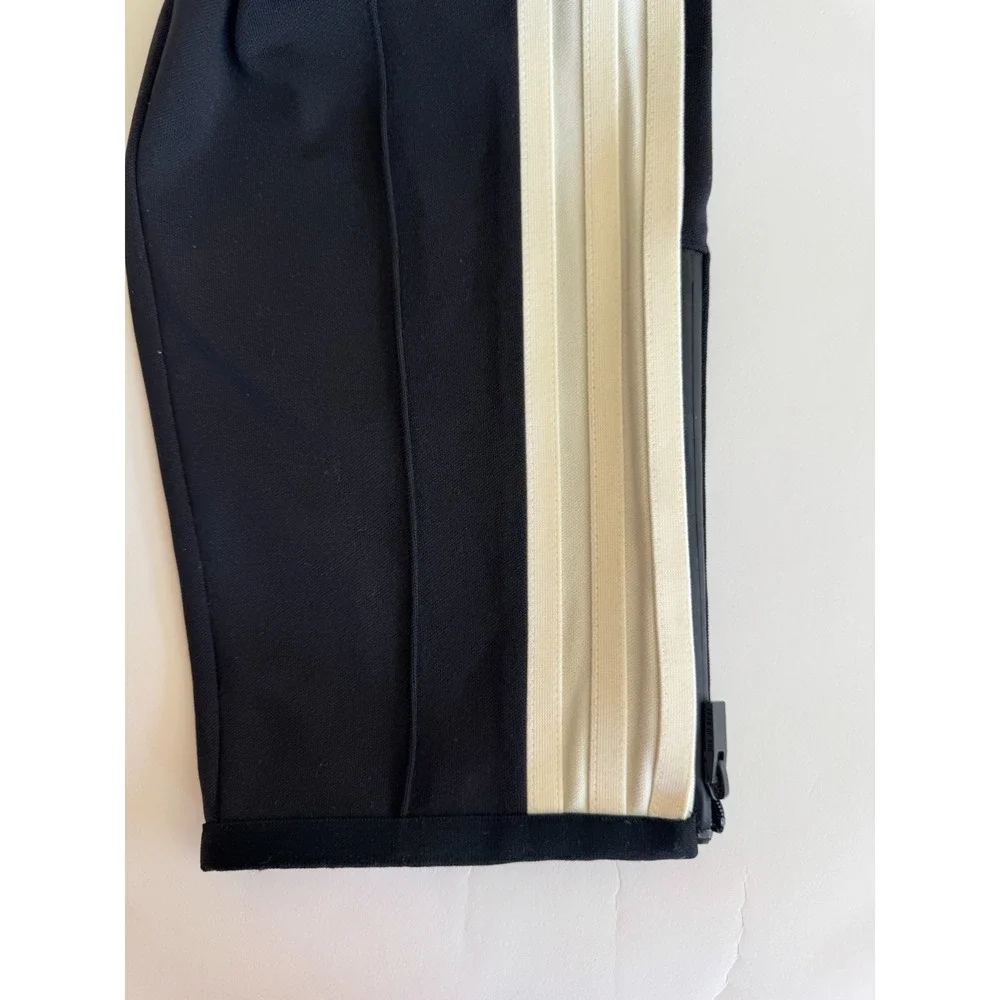 adidas Black Track Pants with White Side Stripes